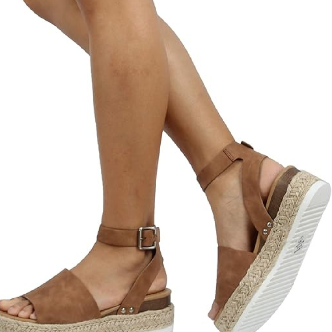Sandali Espadrillas Zeppa Flatform con Cinturino